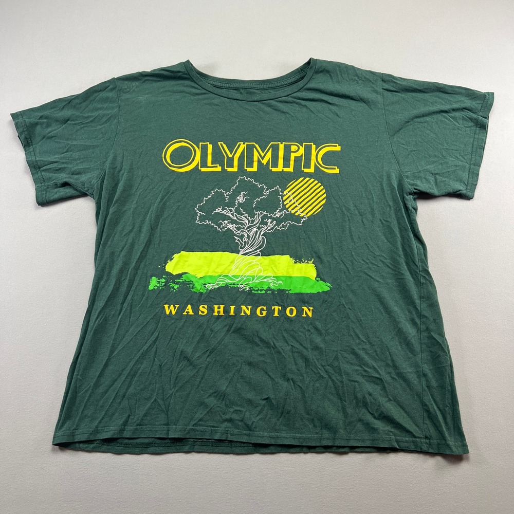 Philcos Olympic Washington Graphic T Shirt Women 2XL Green Short Sleeve Cotton